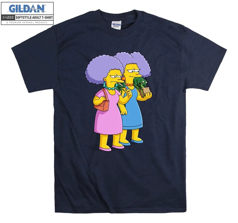 Inktee Store - The Simpsons Patty And Selma Bouiver Eat T-Shirt Image