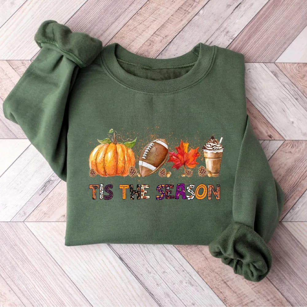 Inktee Store - Tis The Season Shirt - Thanksgiving Pumpkin Shirt - Thanksgiving Gifts - Tis The Season Halloween Shirt - Fall Shirts For Women - Fall Gifts Image