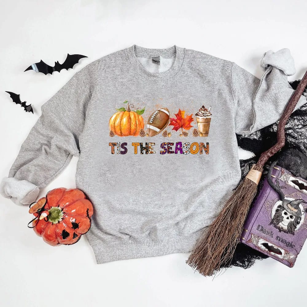 Inktee Store - Tis The Season Shirt - Thanksgiving Pumpkin Shirt - Thanksgiving Gifts - Tis The Season Halloween Shirt - Fall Shirts For Women - Fall Gifts Image