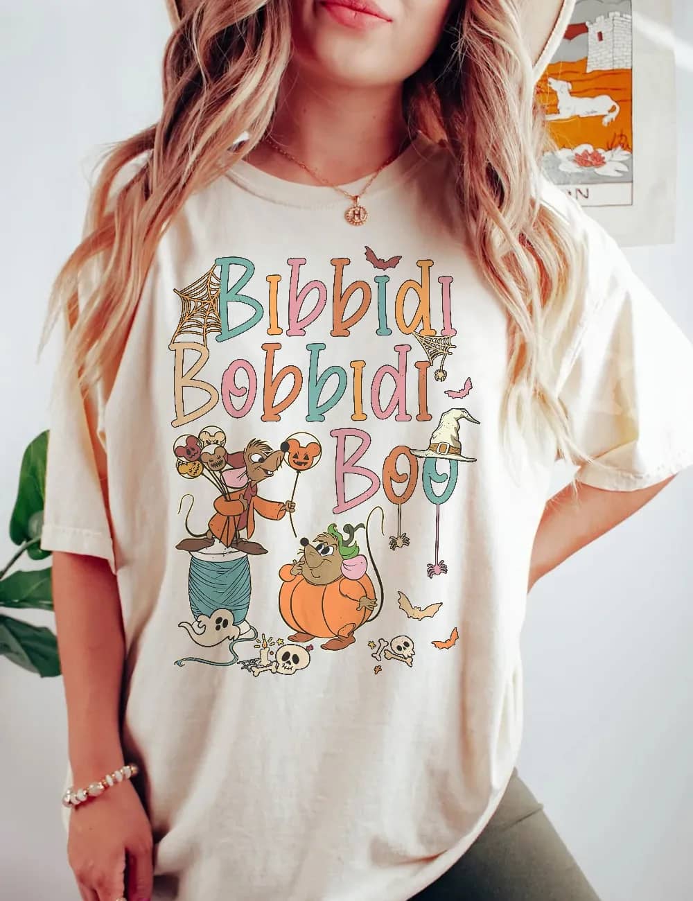 Inktee Store - Vintage Bibbidi Bobbidi Boo Halloween Comfort Colors - Jaq And Gus Shirt - Halloween Pumpkin Shirt - Disney Cinderella - Disney Halloween Shirt Image