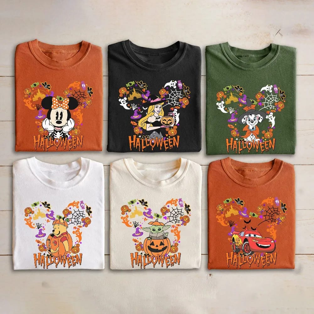 Inktee Store - Vintage Disney Halloween Party Shirt - Disney Character Halloween Shirt - Mickey And Friends Halloween Shirt - Disney Family Matching Shirt Image