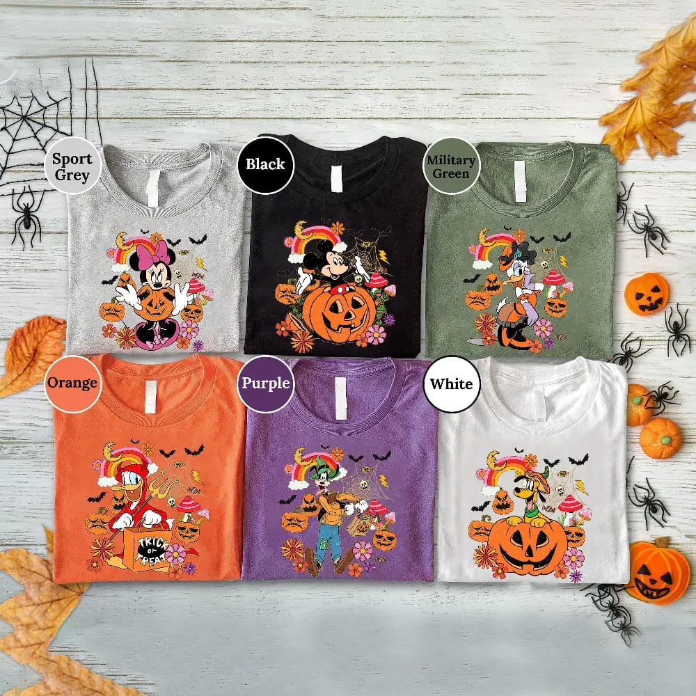 Inktee Store - Vintage Disney Mickey And Friends Halloween Team Shirt - Disney Halloween Shirt Retro - Wdw Magic Kingdom Shirt - Halloween Matching Shirt Image
