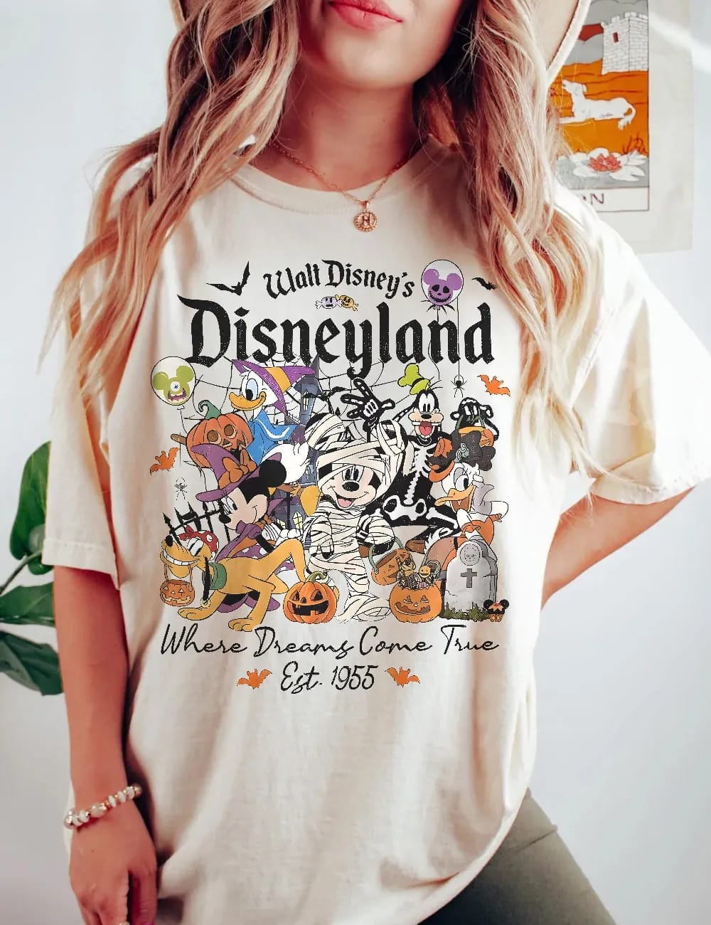 Inktee Store - Vintage Disneyland Halloween Shirt - Disney Comfort Colors Shirt - Disney Halloween Matching Shirt - Mickey And Friends Halloween Party Shirts Image