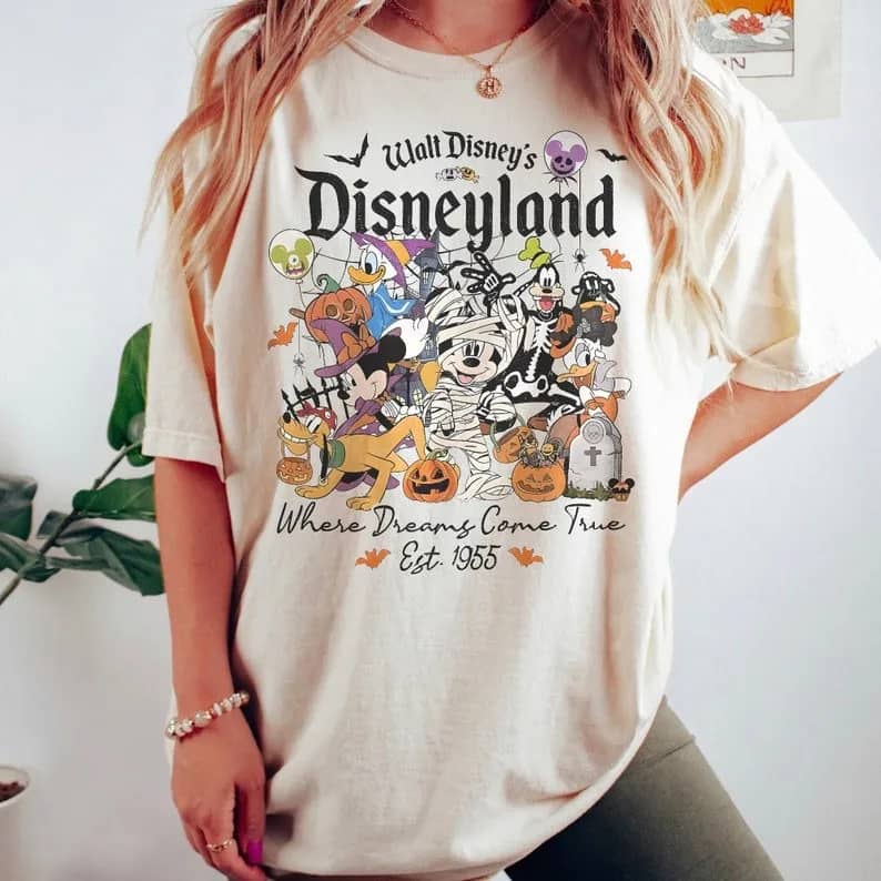 Inktee Store - Vintage Disneyland Halloween Trick Or Treat Shirt - Disney Mickey &Amp; Friends Halloween - Retro Disneyland Halloween - Halloween Disney Shirt Image