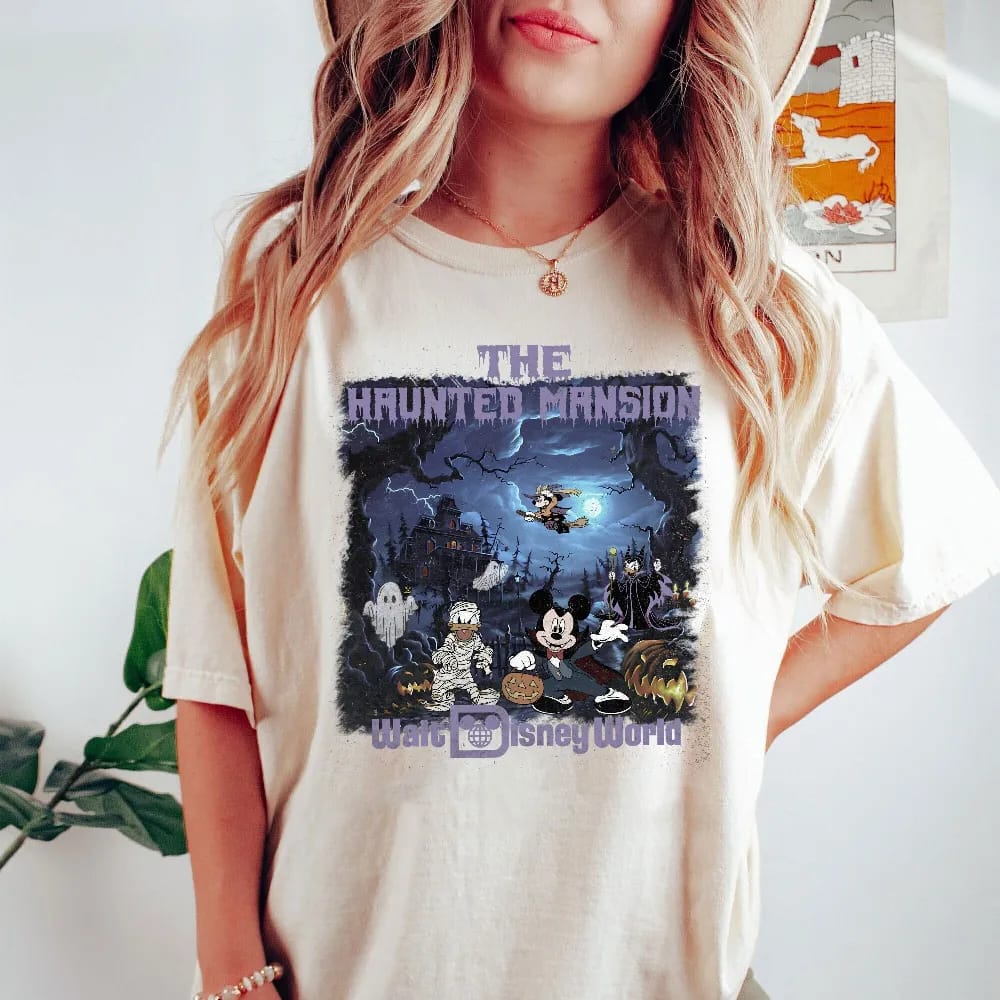 Inktee Store - Vintage Haunted Mansion Shirt - Disney The Haunted Mansion Shirt - Disney Halloween Shirt - Halloween Shirt - Disney Trip - Mickey Not So Scary Image