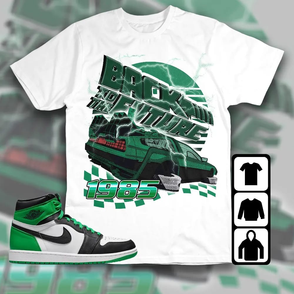 Inktee Store - Jordan 1 Celtic Lucky Green Unisex T-Shirt - The Future Car - Sneaker Match Tees Image
