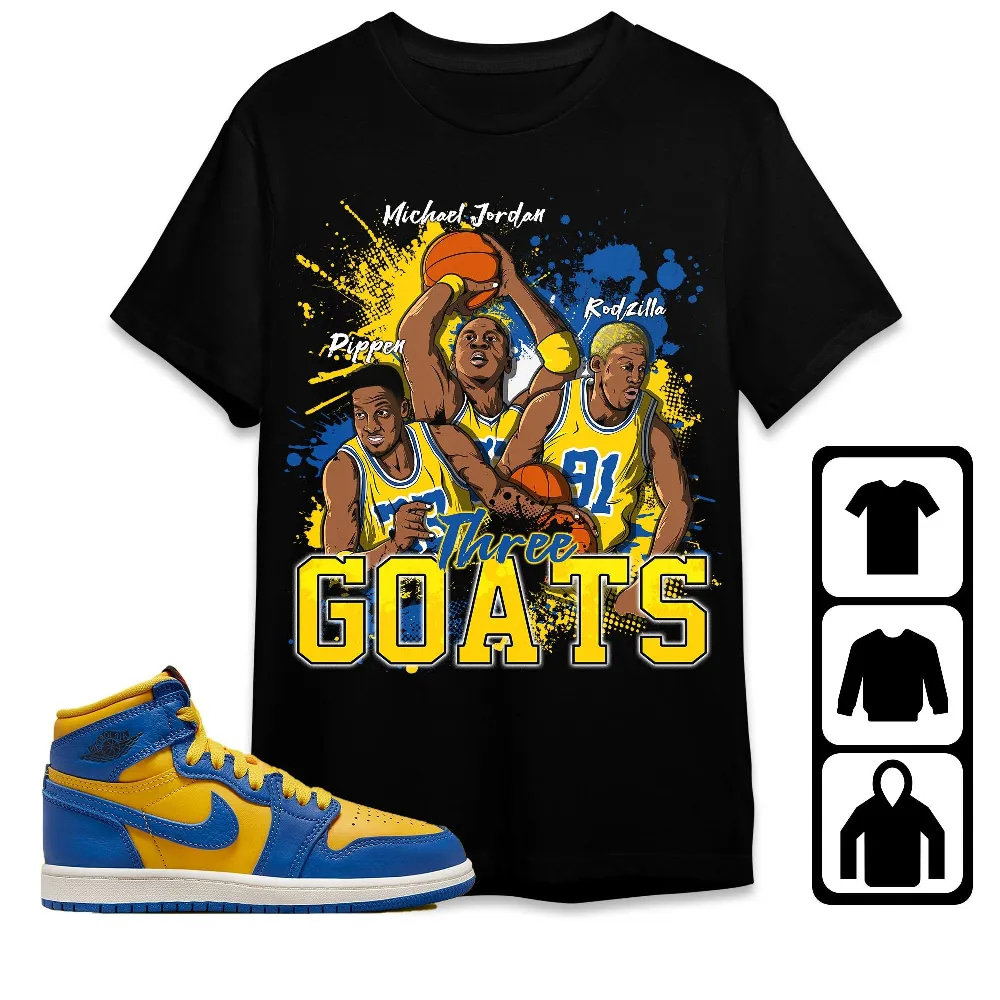 Inktee Store - Jordan 1 High Og Laney Unisex T-Shirt - Three Goats - Sneaker Match Tees Image