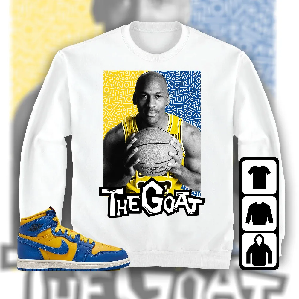 Inktee Store - Jordan 1 High Og Laney Unisex T-Shirt - The Goat Doodle - Sneaker Match Tees Image