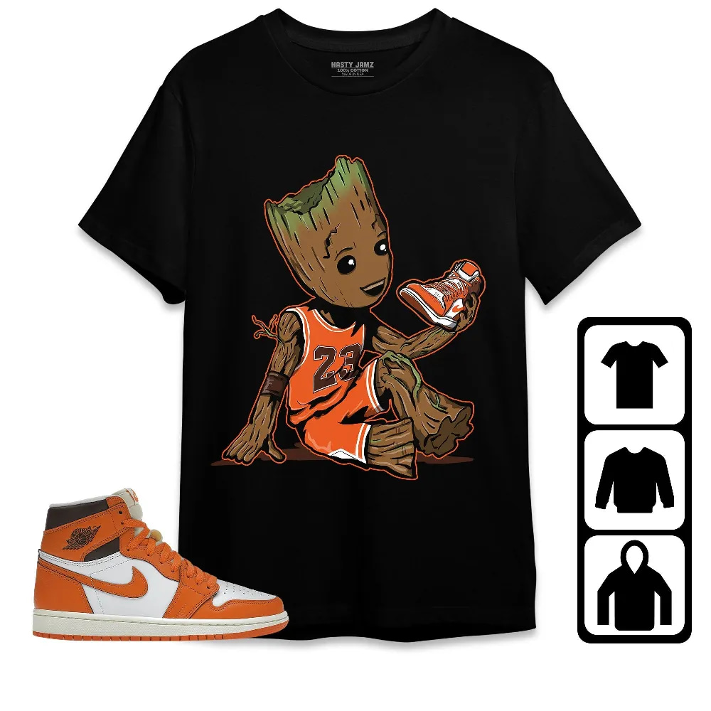 Inktee Store - Jordan 1 High Og Starfish Unisex T-Shirt - Groot And Sneaker - Sneaker Match Tees Image