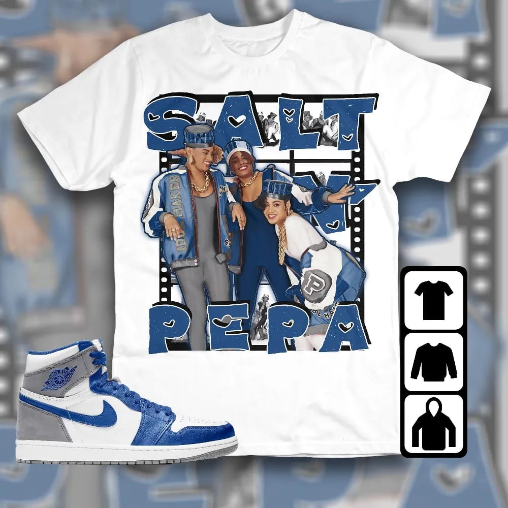 Inktee Store - Jordan 1 High Og True Blue Unisex T-Shirt - Salt Pepa - Sneaker Match Tees Image