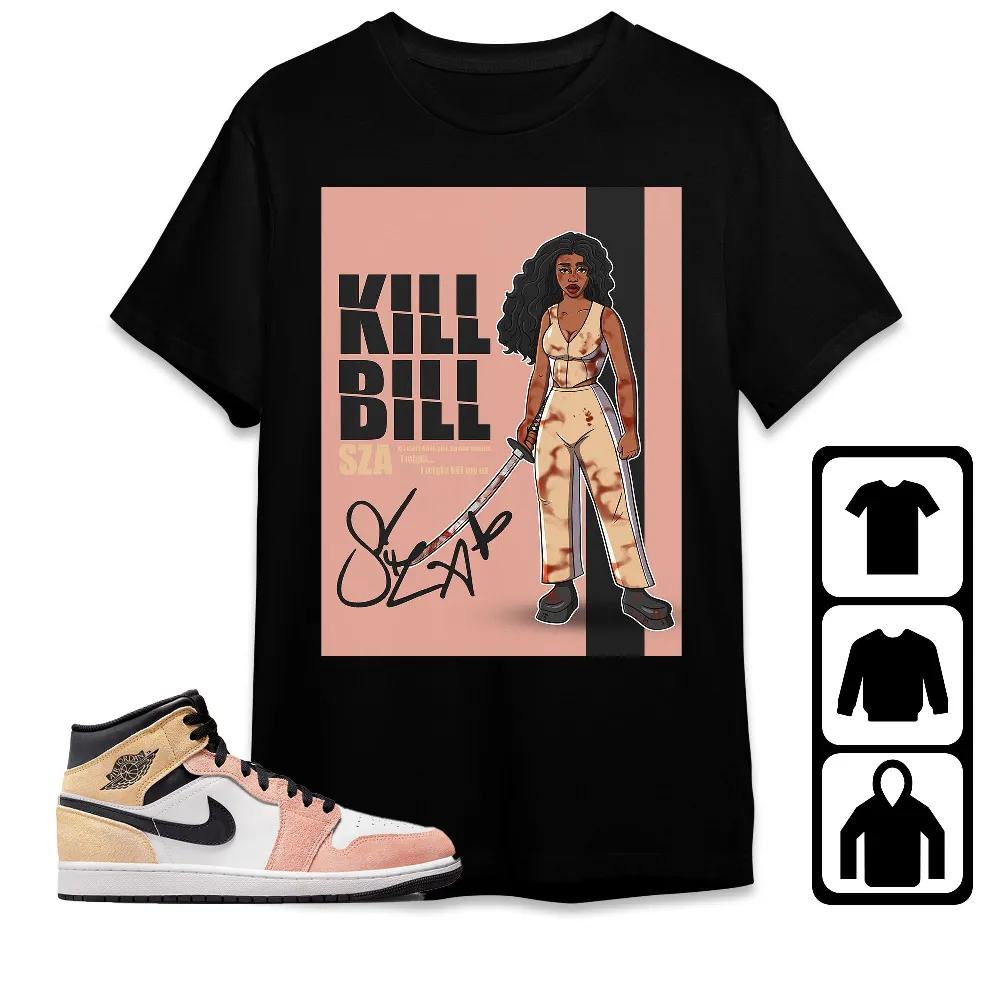 Inktee Store - Jordan 1 Mid Magic Ember Unisex T-Shirt - Sza Kill Bill - Sneaker Match Tees Image