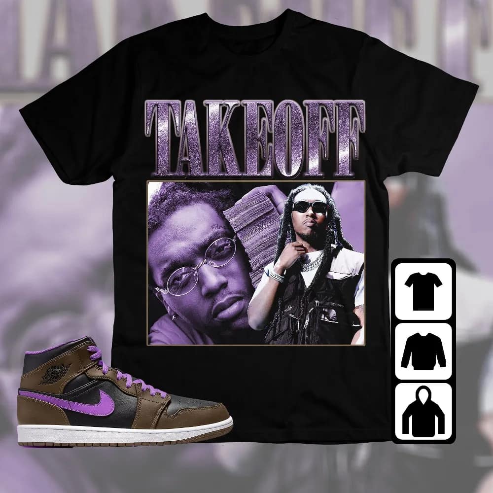 Inktee Store - Jordan 1 Mid Palomino Unisex T-Shirt - Takeoff - Sneaker Match Tees Image