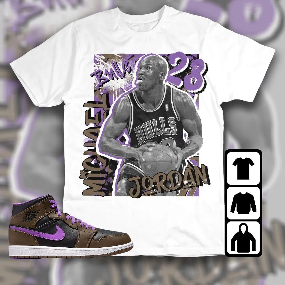 Inktee Store - Jordan 1 Mid Palomino Unisex T-Shirt - Mj Graphic - Sneaker Match Tees Image