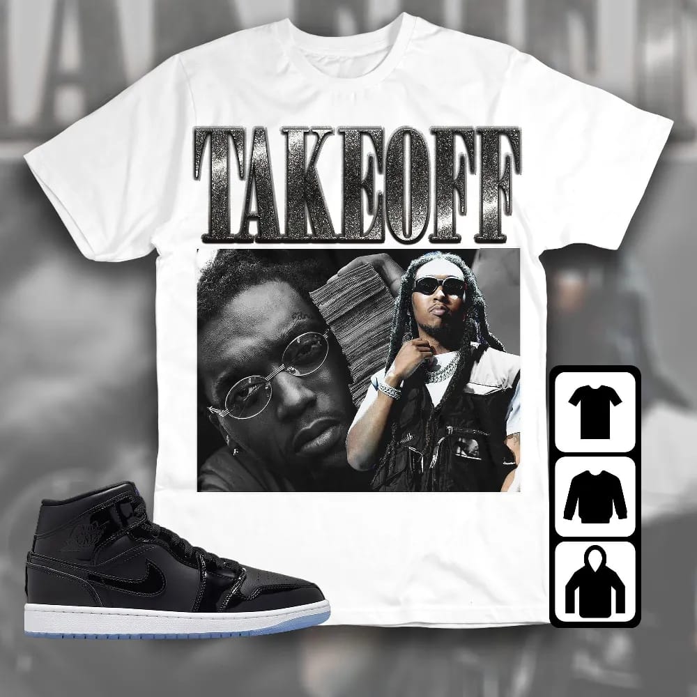 Inktee Store - Jordan 1 Mid Space Jam Unisex T-Shirt - Takeoff - Sneaker Match Tees Image