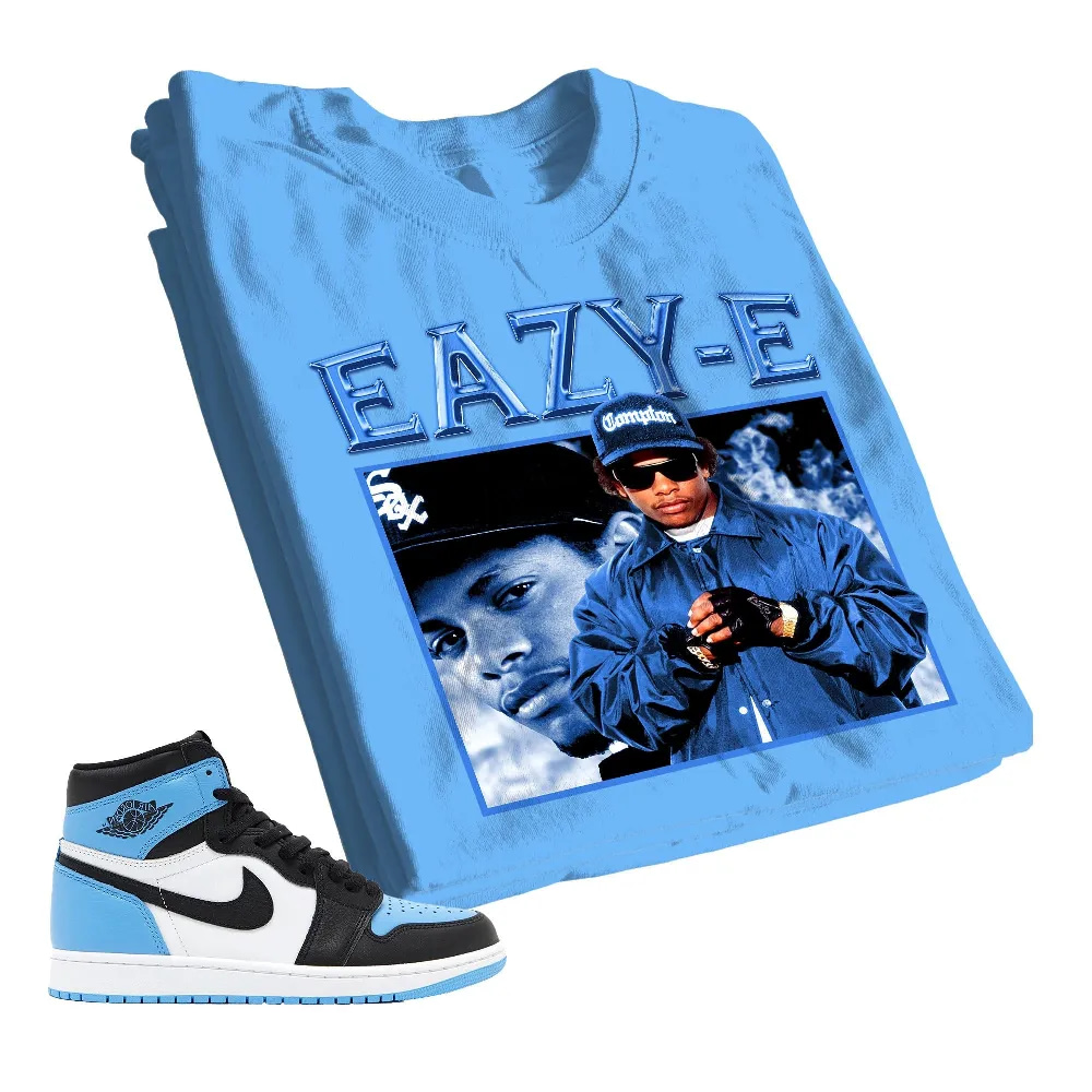 Inktee Store - Jordan 1 University Blue Toe Unisex Color T-Shirt - Eazy E - Sneaker Match Tees - Light Blue Image
