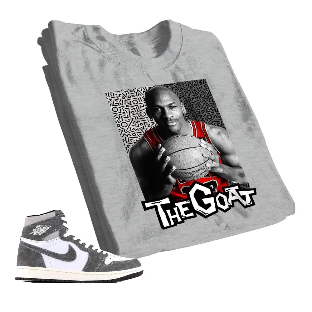 Inktee Store - Jordan 1 Washed Heritage Unisex Color T-Shirt - The Goat Doodle - Sneaker Match Tees Image