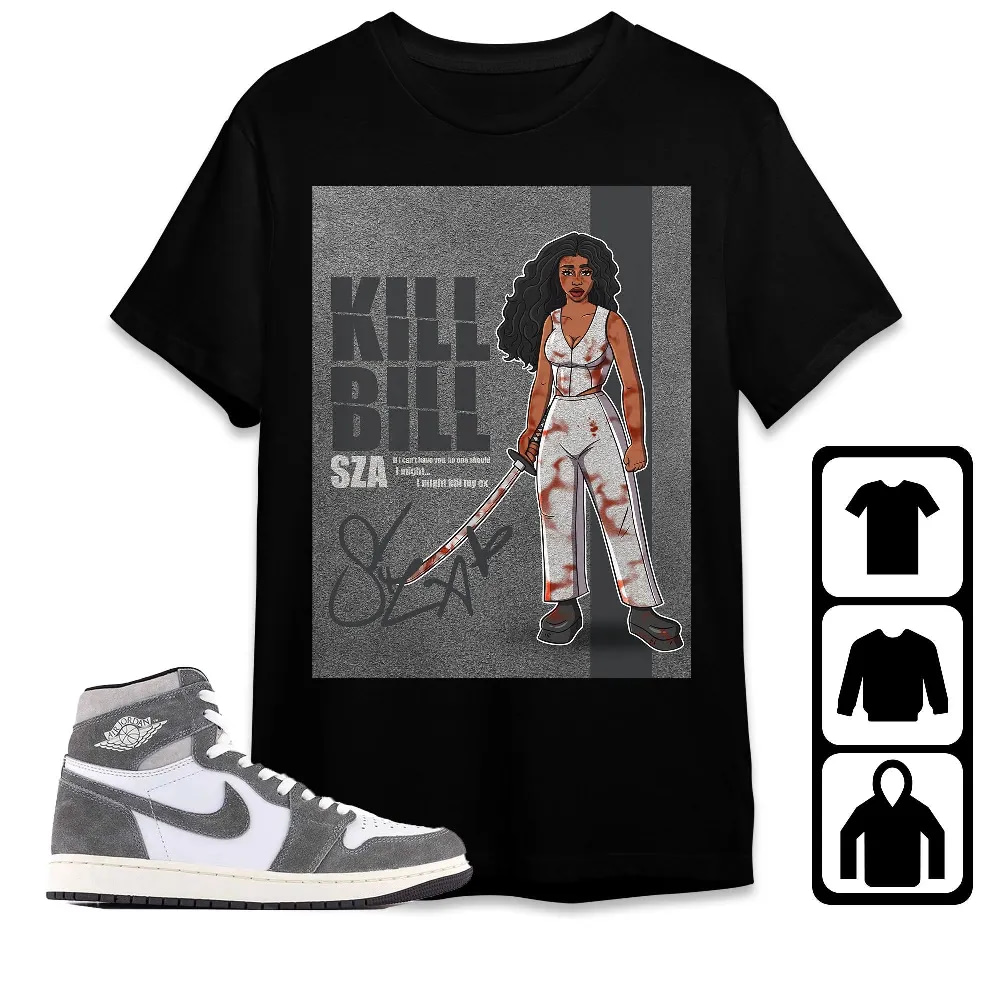 Inktee Store - Jordan 1 Washed Heritage Unisex T-Shirt - Sza Kill Bill - Sneaker Match Tees Image
