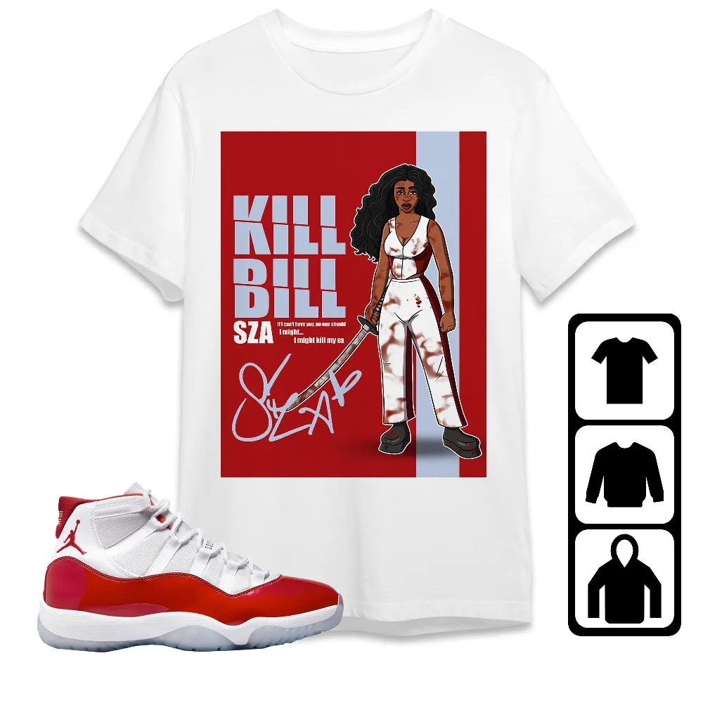 Inktee Store - Jordan 11 Cherry Unisex T-Shirt - Sza Kill Bill - Sneaker Match Tees Image