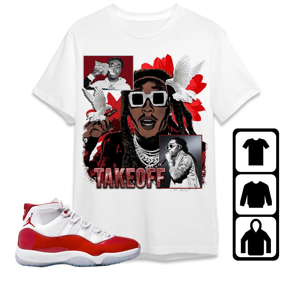 Inktee Store - Jordan 11 Cherry Unisex T-Shirt - Takeoff Homage - Sneaker Match Tees Image