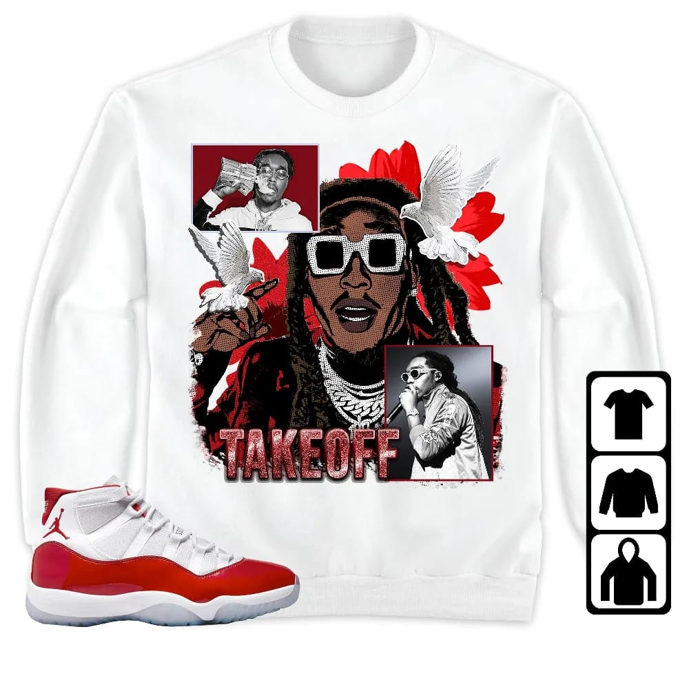 Inktee Store - Jordan 11 Cherry Unisex T-Shirt - Takeoff Homage - Sneaker Match Tees Image