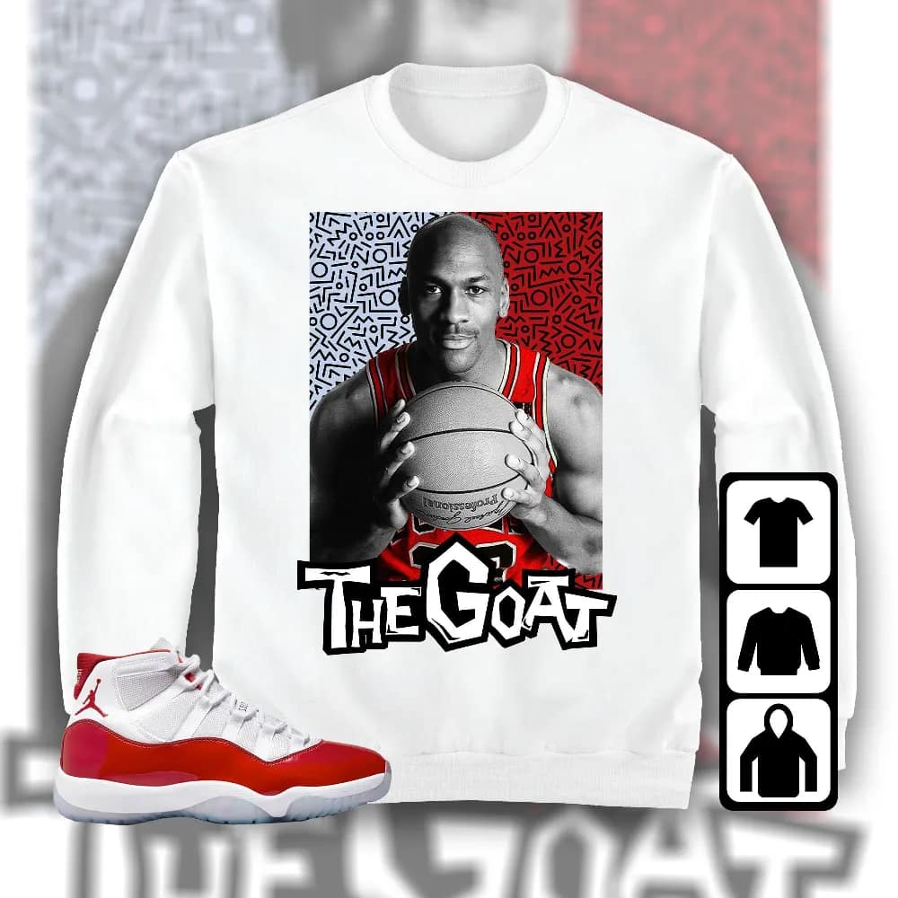 Inktee Store - Jordan 11 Cherry Unisex T-Shirt - The Goat Doodle - Sneaker Match Tees Image