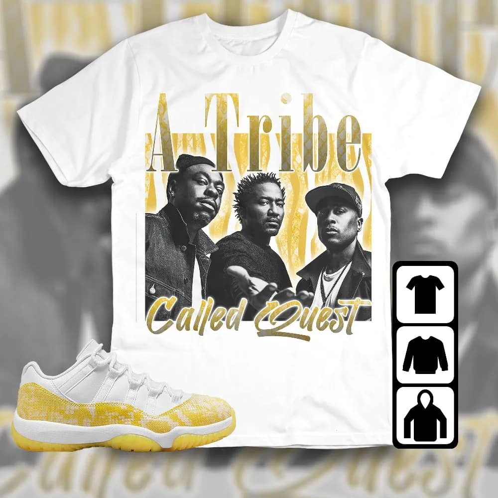 Inktee Store - Jordan 11 Low Yellow Snakeskin Unisex T-Shirt - A Tribe - Sneaker Match Tees Image
