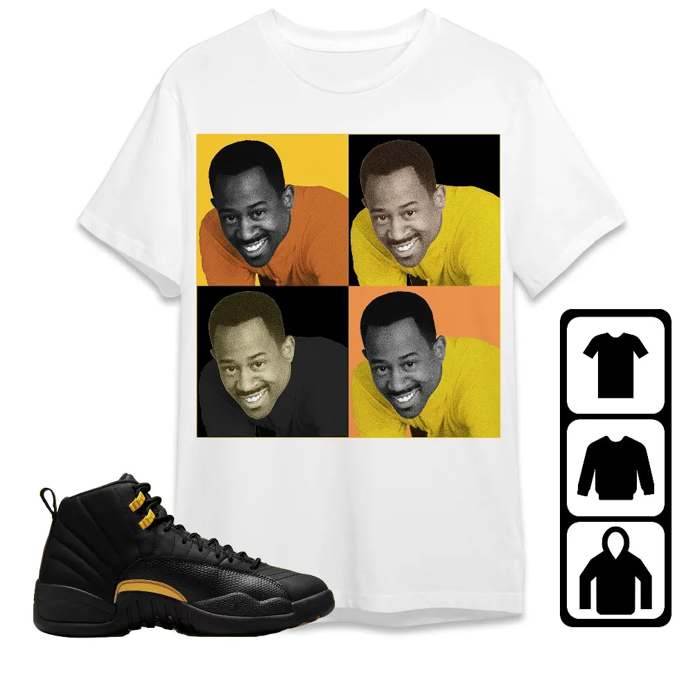 Inktee Store - Jordan 12 Black Taxi Unisex T-Shirt - Martin Colour - Sneaker Match Tees Image