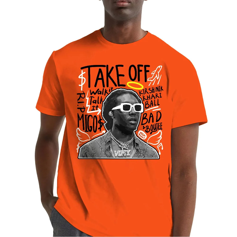 Inktee Store - Jordan 12 Brilliant Orange Unisex Color T-Shirt - Take Off - Sneaker Match Tees - Orange Shirt Image