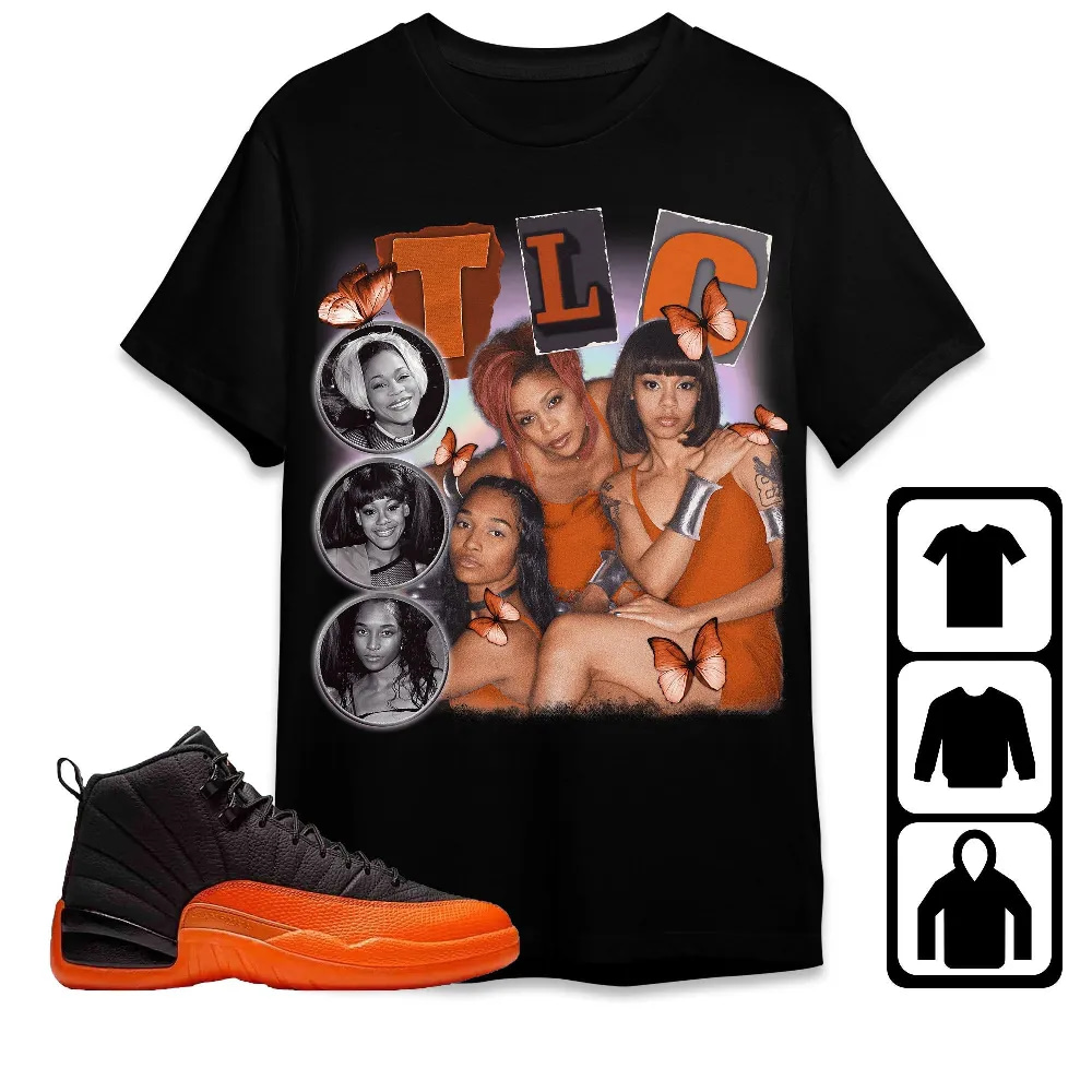 Inktee Store - Jordan 12 Brilliant Orange Unisex T-Shirt - Tlc 90S - Sneaker Match Tees Image