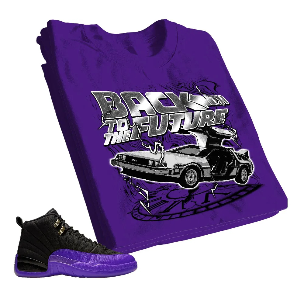 Inktee Store - Jordan 12 Field Purple Unisex Color T-Shirt - Back In Time - Sneaker Match Tees - Purple Shirt Image