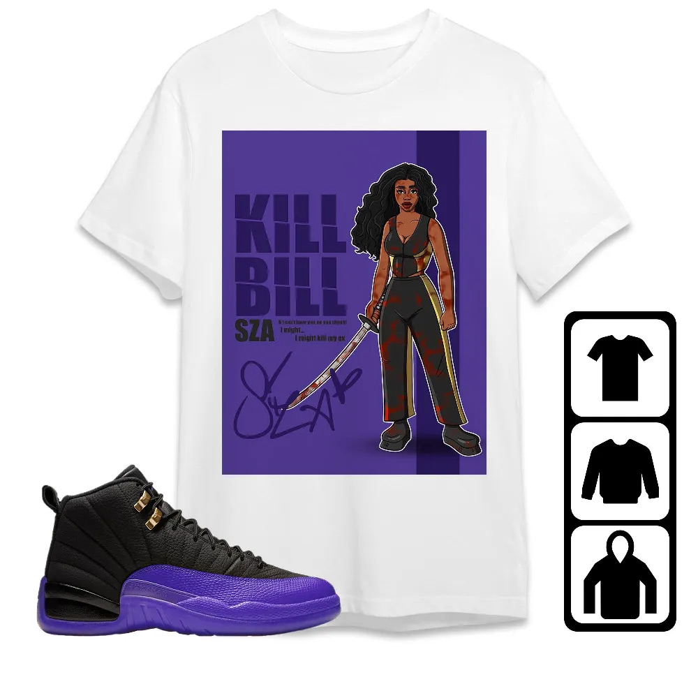 Inktee Store - Jordan 12 Field Purple Unisex T-Shirt - Sza Kill Bill - Sneaker Match Tees Image
