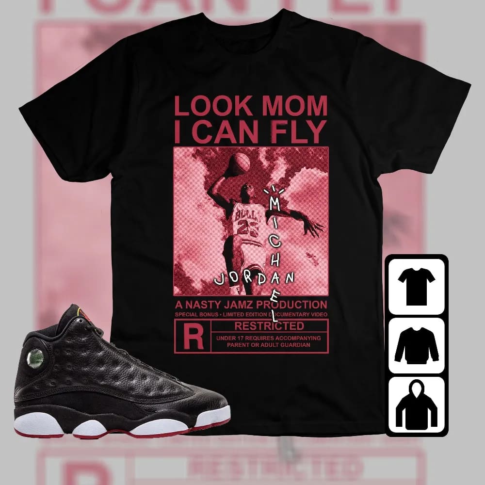 Inktee Store - Jordan 13 Playoffs Unisex T-Shirt - Mj Can Fly - Sneaker Match Tees Image