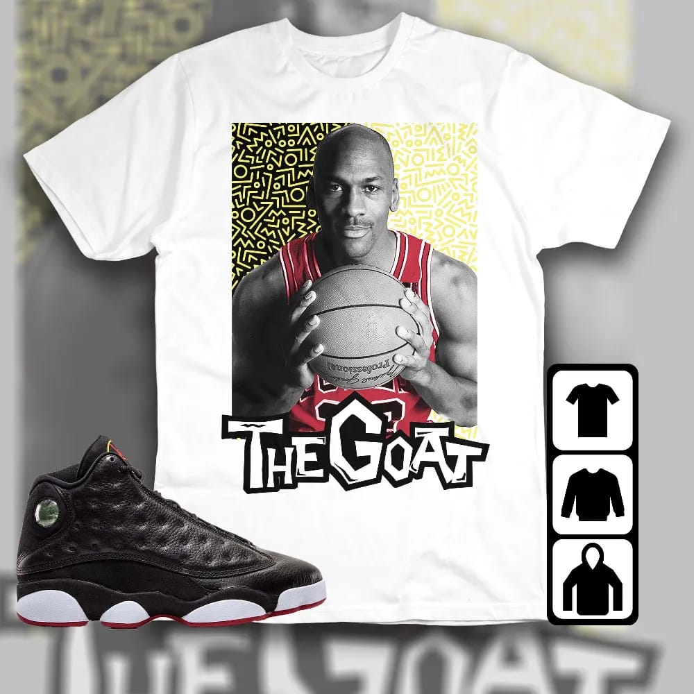 Inktee Store - Jordan 13 Playoffs Unisex T-Shirt - The Goat Doodle - Sneaker Match Tees Image