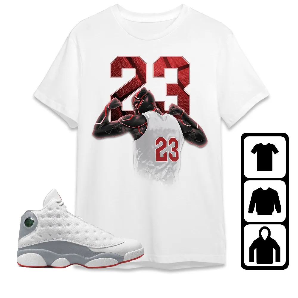 Inktee Store - Jordan 13 Wolf Grey Unisex T-Shirt - Number 23 Panther - Sneaker Match Tees Image