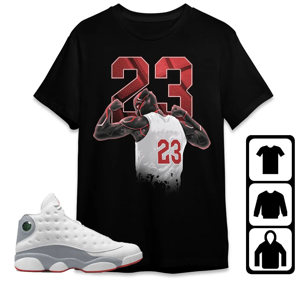 Inktee Store - Jordan 13 Wolf Grey Unisex T-Shirt - Number 23 Panther - Sneaker Match Tees Image