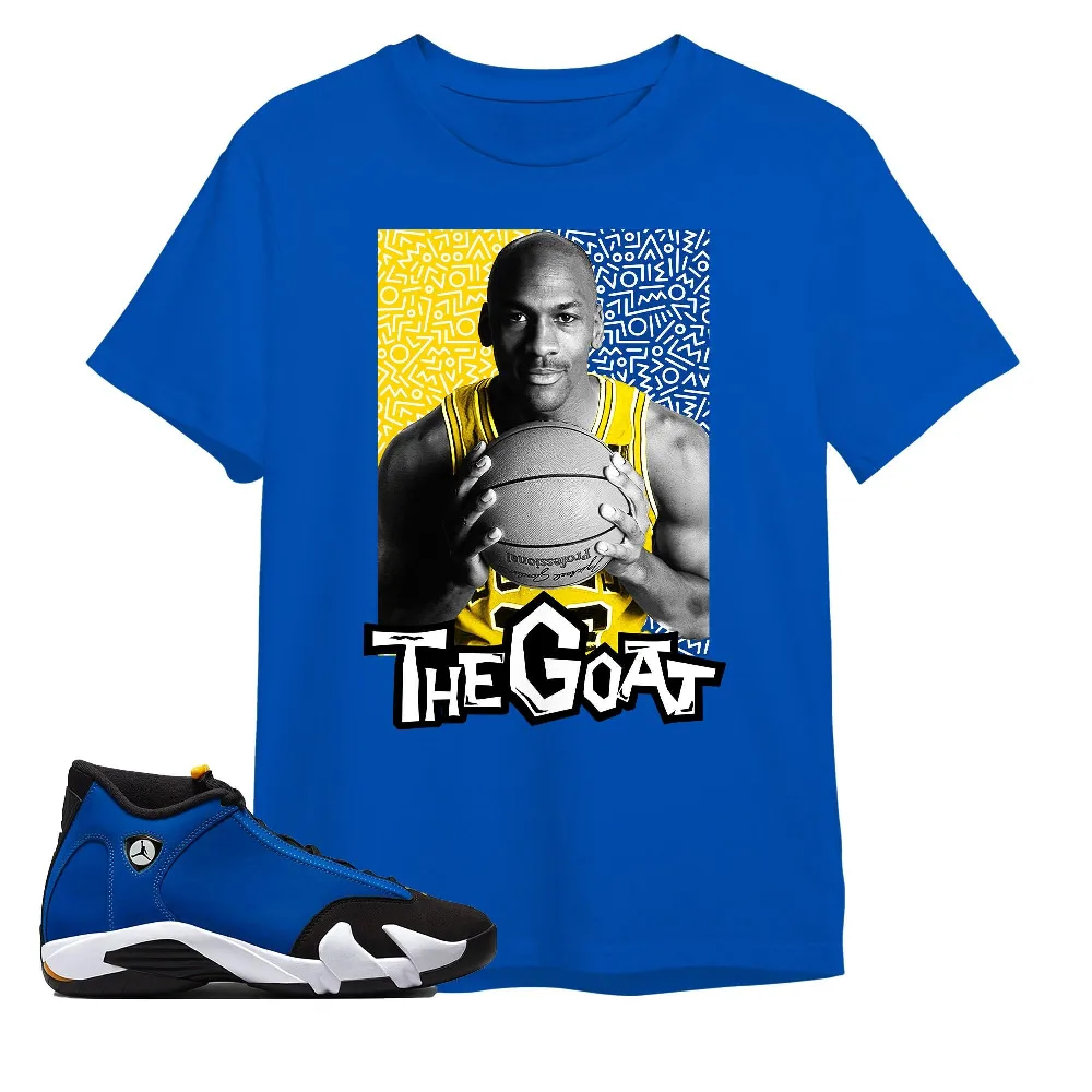Inktee Store - Jordan 14 Laney Unisex Color T-Shirt - The Goat Doodle - Sneaker Match Tees Image