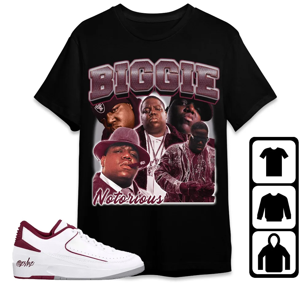 Inktee Store - Jordan 2 Low Cherrywood Unisex T-Shirt - Notorious Big - Sneaker Match Tees Image