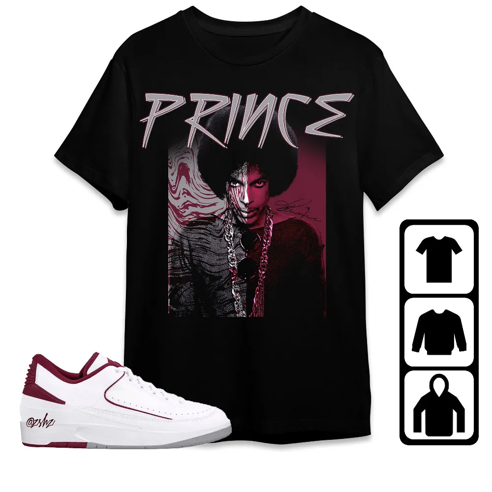 Inktee Store - Jordan 2 Low Cherrywood Unisex T-Shirt - Prince Signature - Sneaker Match Tees Image