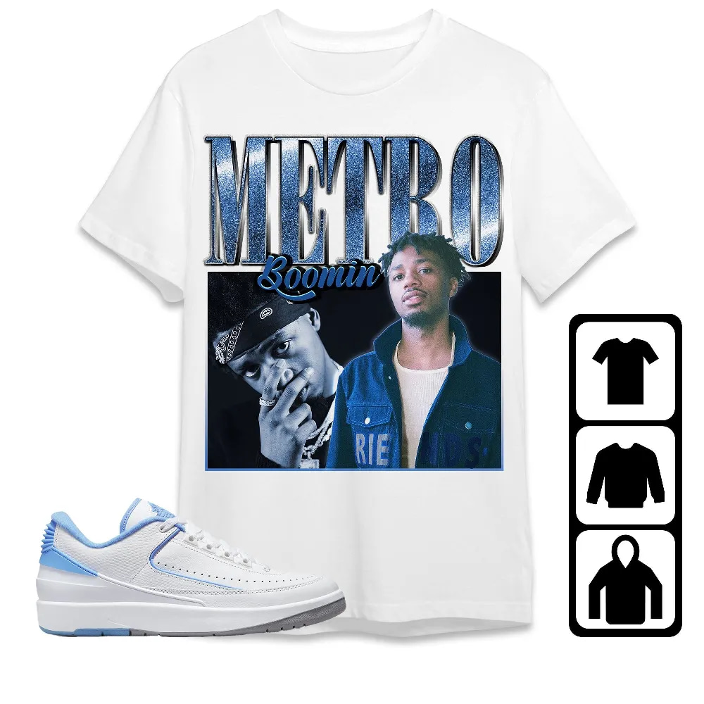 Inktee Store - Jordan 2 Low University Blue Unisex T-Shirt - Metro Boomin - Sneaker Match Tees Image