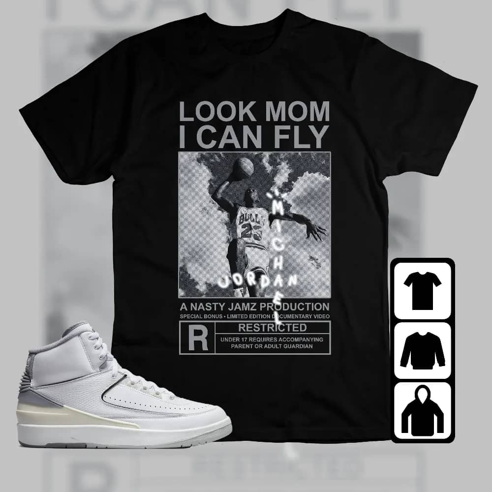Inktee Store - Jordan 2 Neutral Grey Unisex T-Shirt - Mj Can Fly - Sneaker Match Tees Image