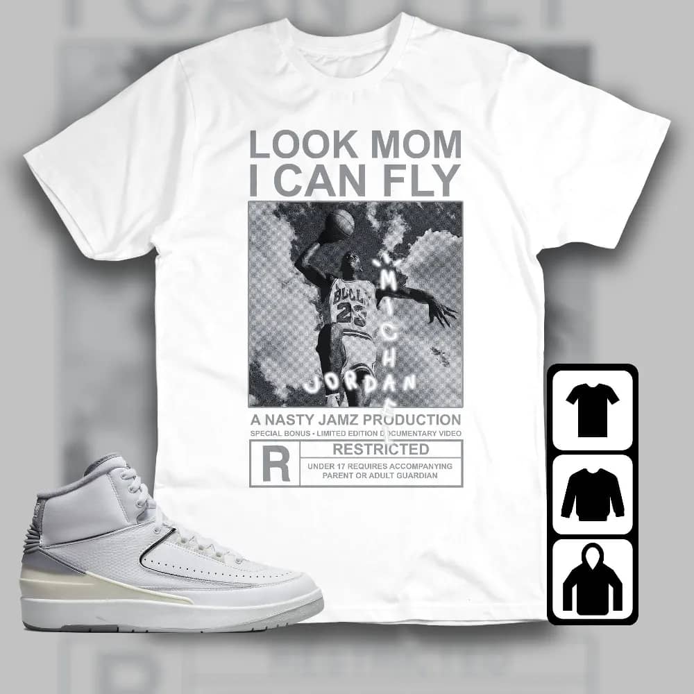 Inktee Store - Jordan 2 Neutral Grey Unisex T-Shirt - Mj Can Fly - Sneaker Match Tees Image