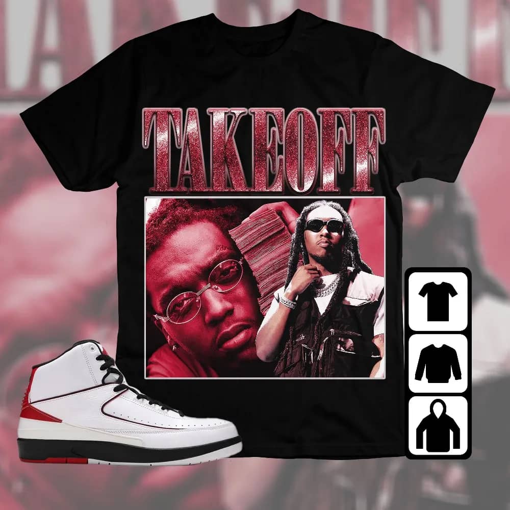 Inktee Store - Jordan 2 Og Chicago Unisex T-Shirt - Takeoff - Sneaker Match Tees Image