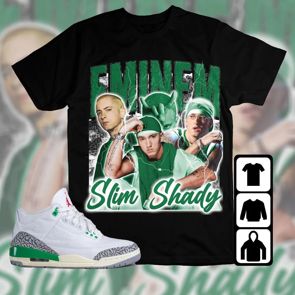 Inktee Store - Jordan 3 Lucky Green Unisex T-Shirt - Em Rapper - Sneaker Match Tees Image
