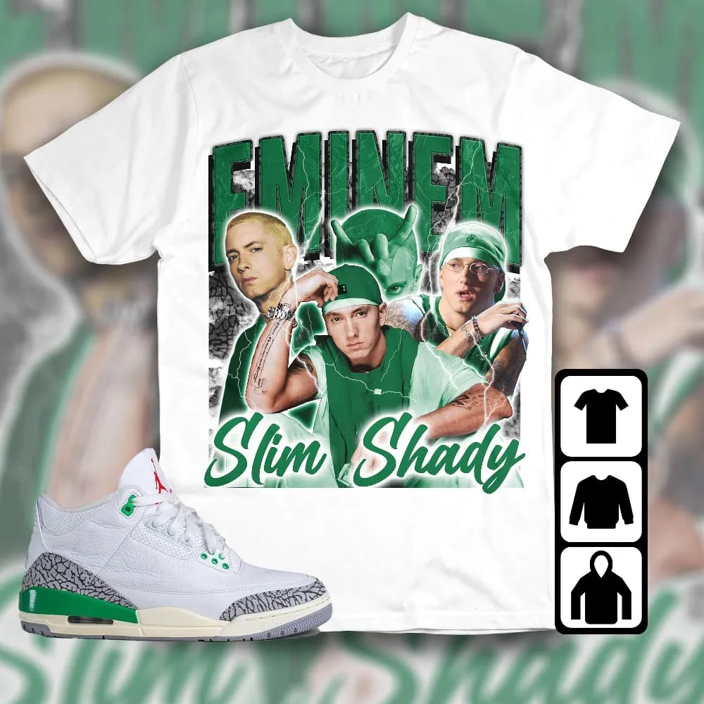 Inktee Store - Jordan 3 Lucky Green Unisex T-Shirt - Em Rapper - Sneaker Match Tees Image