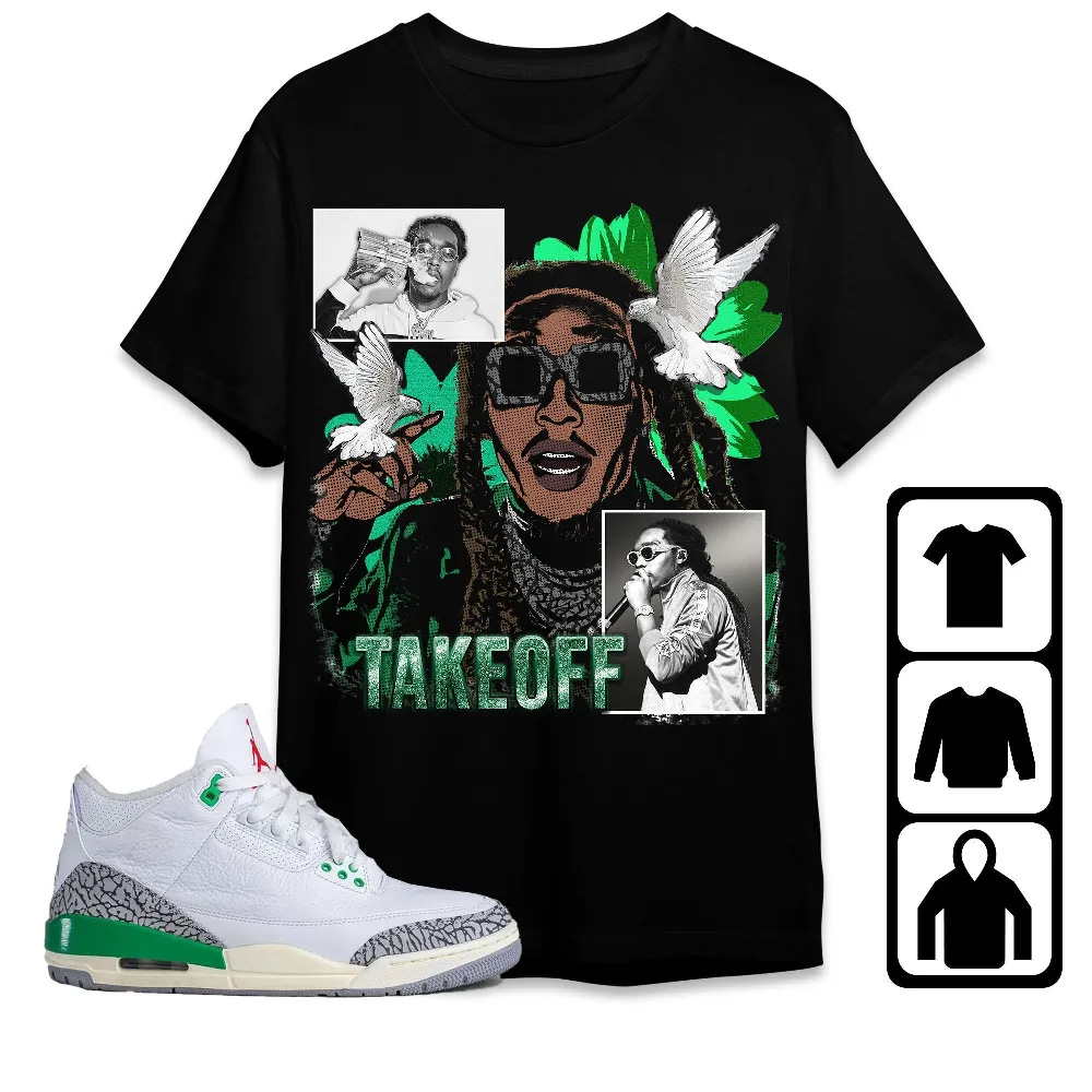 Inktee Store - Jordan 3 Lucky Green Unisex T-Shirt - Takeoff Homage - Sneaker Match Tees Image