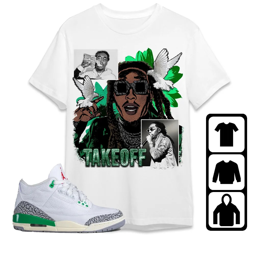 Inktee Store - Jordan 3 Lucky Green Unisex T-Shirt - Takeoff Homage - Sneaker Match Tees Image