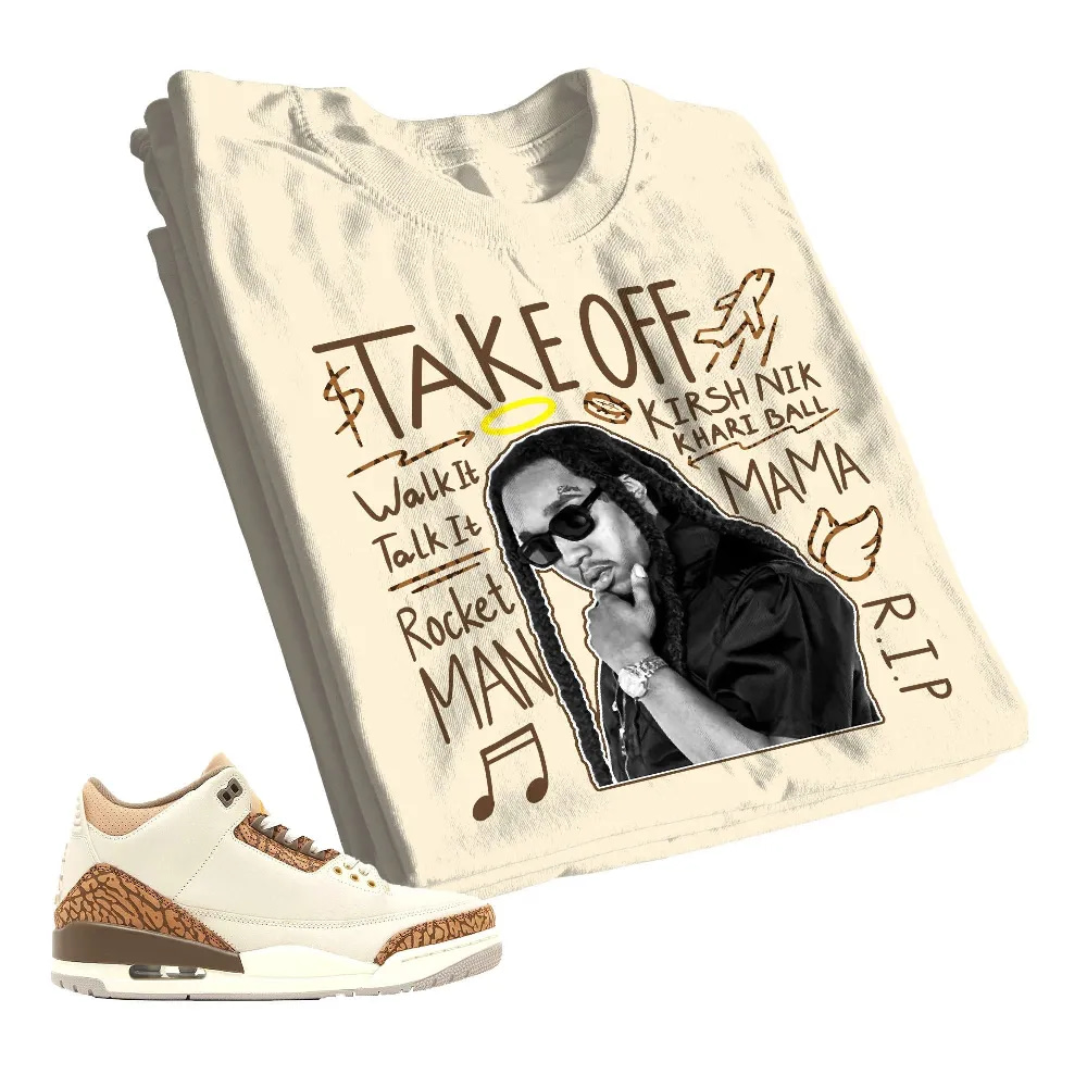 Inktee Store - Jordan 3 Palomino Unisex Color T-Shirt - New Take Off - Sneaker Match Tees - Natural Shirt Image