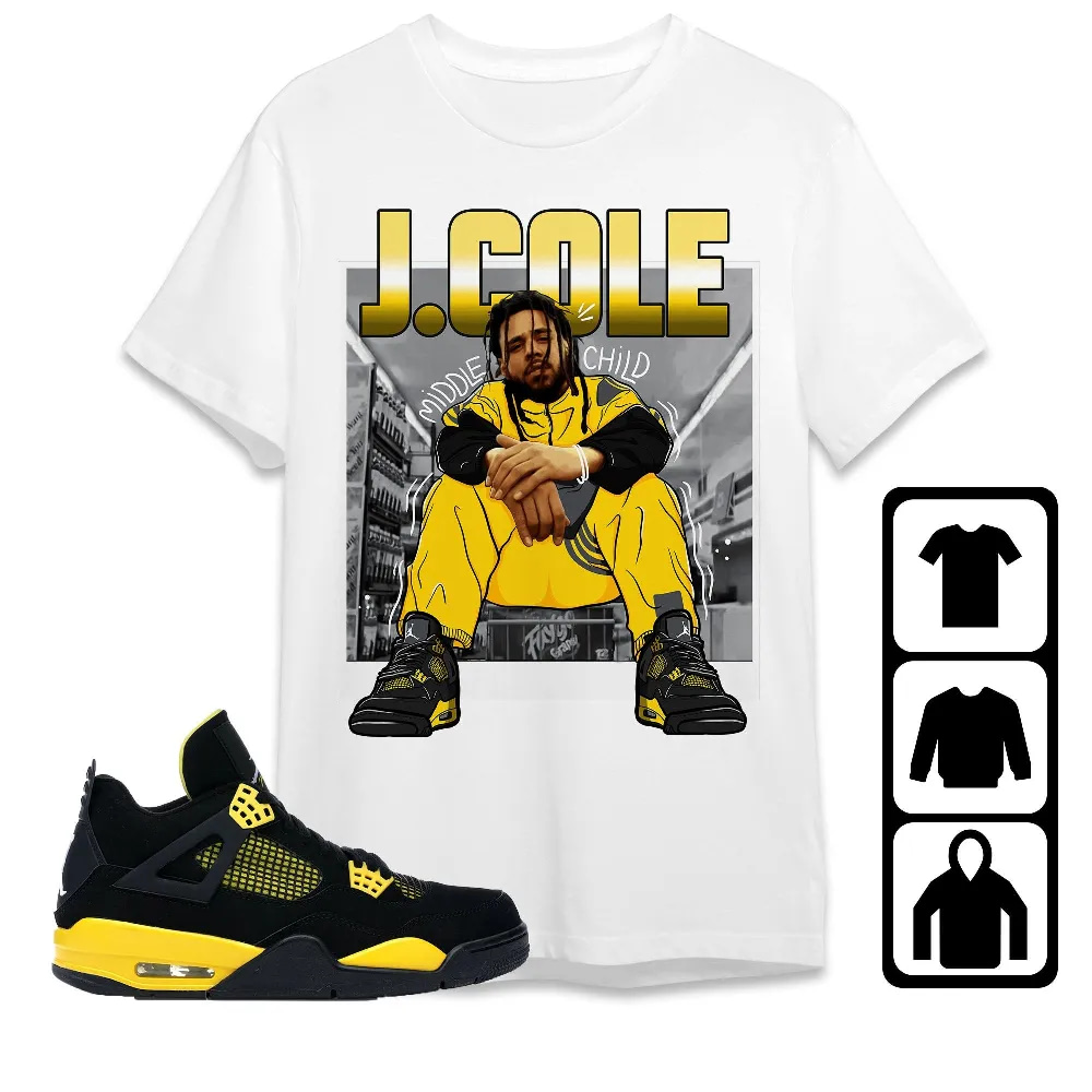 Inktee Store - Jordan 4 Thunder Unisex T-Shirt - Jaycole Middle Child - Sneaker Match Tees Image