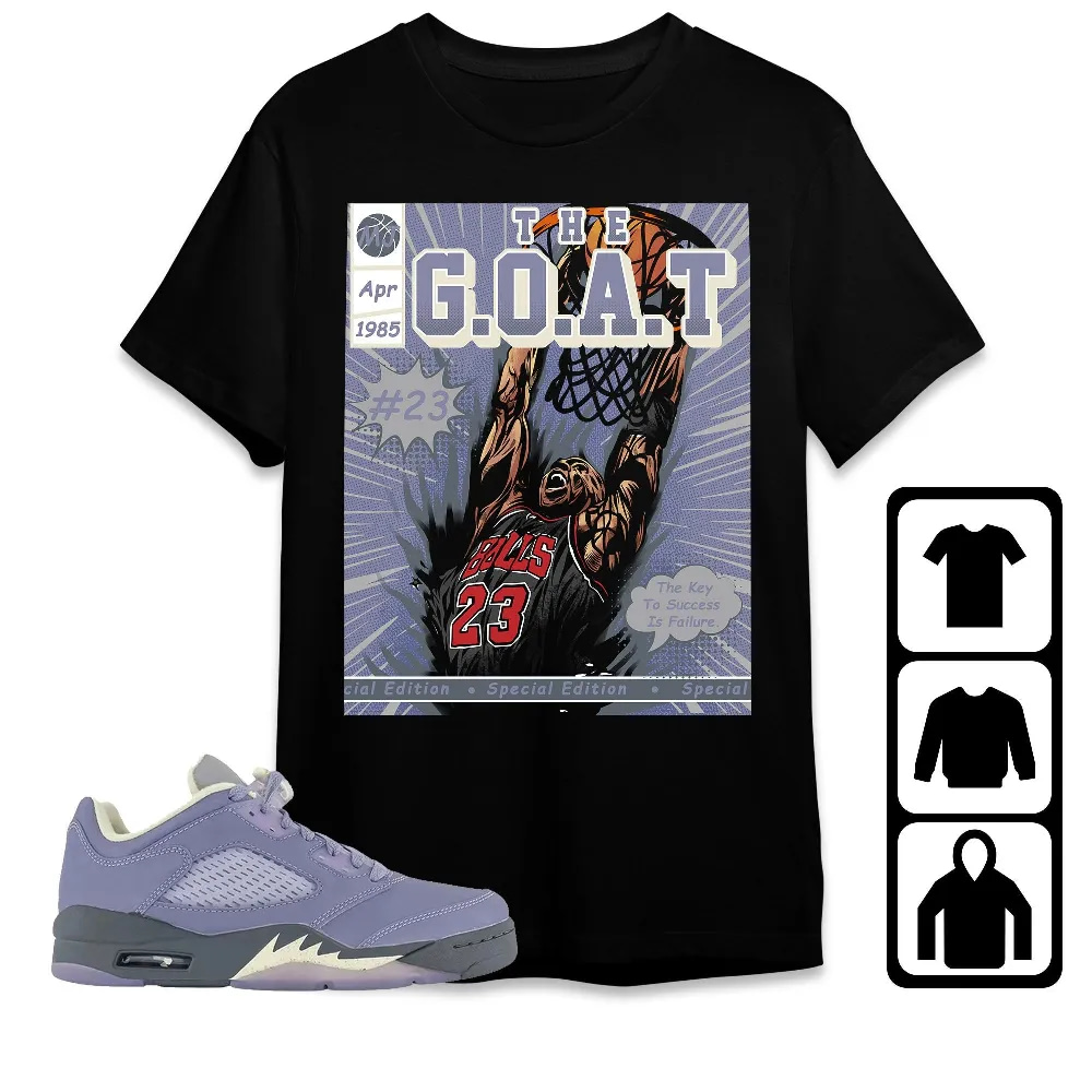 Inktee Store - Jordan 5 Low Indigo Haze Unisex T-Shirt - Mj Comics - Sneaker Match Tees Image