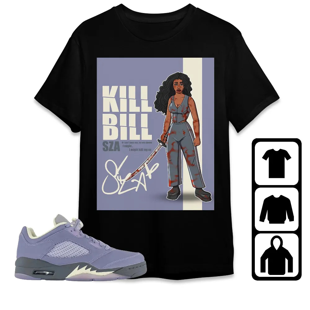 Inktee Store - Jordan 5 Low Indigo Haze Unisex T-Shirt - Sza Kill Bill - Sneaker Match Tees Image